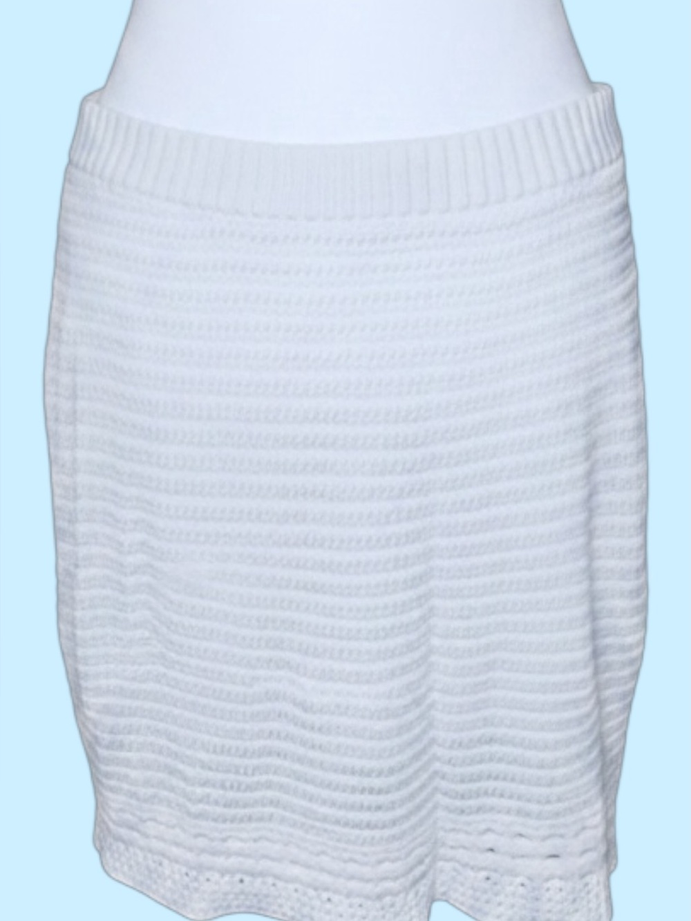 Express White Crocheted Alined Skirt